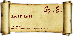 Szeif Emil névjegykártya