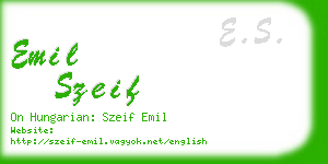 emil szeif business card